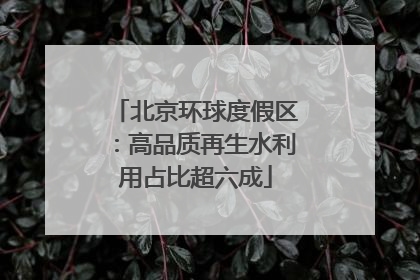 北京环球度假区：高品质再生水利用占比超六成