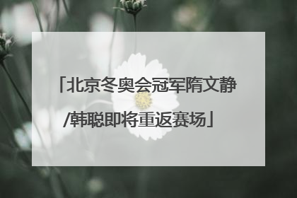 北京冬奥会冠军隋文静/韩聪即将重返赛场