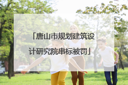 唐山市规划建筑设计研究院串标被罚