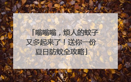 嗡嗡嗡，烦人的蚊子又多起来了！送你一份夏日防蚊全攻略