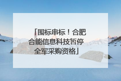 围标串标！合肥合能信息科技暂停全军采购资格