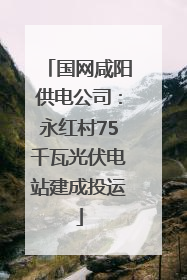 国网咸阳供电公司：永红村75千瓦光伏电站建成投运