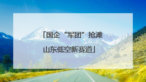 国企“军团”抢滩山东低空新赛道