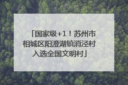 国家级+1！苏州市相城区阳澄湖镇消泾村入选全国文明村