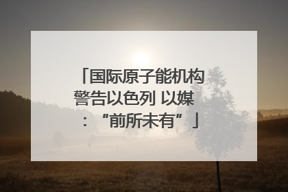 国际原子能机构警告以色列 以媒：“前所未有”