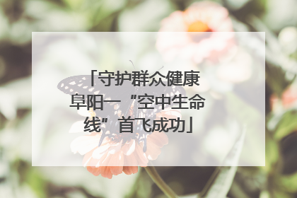 守护群众健康 阜阳一“空中生命线”首飞成功