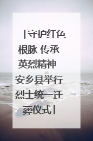 守护红色根脉 传承英烈精神 安乡县举行烈士统一迁葬仪式