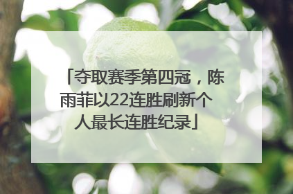 夺取赛季第四冠，陈雨菲以22连胜刷新个人最长连胜纪录