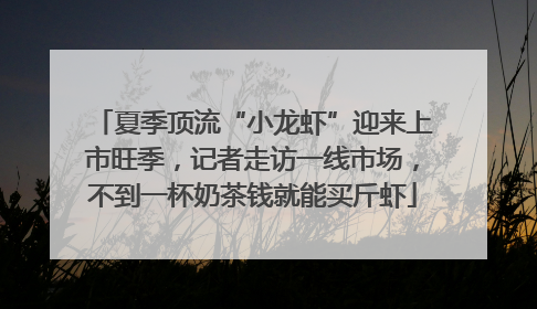 夏季顶流“小龙虾”迎来上市旺季，记者走访一线市场，不到一杯奶茶钱就能买斤虾