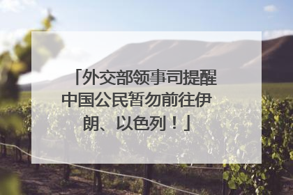 外交部领事司提醒中国公民暂勿前往伊朗、以色列！
