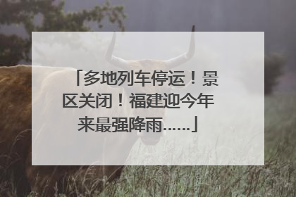 多地列车停运！景区关闭！福建迎今年来最强降雨……