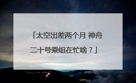 太空出差两个月 神舟二十号乘组在忙啥？