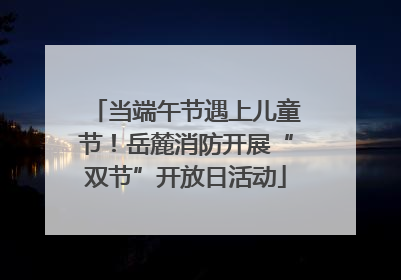当端午节遇上儿童节！岳麓消防开展“双节”开放日活动