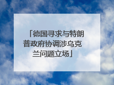 德国寻求与特朗普政府协调涉乌克兰问题立场