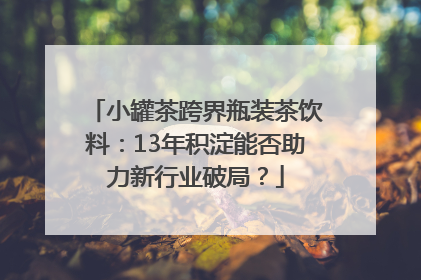 小罐茶跨界瓶装茶饮料：13年积淀能否助力新行业破局？