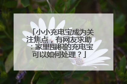小小充电宝成为关注焦点，有网友求助：家里囤积的充电宝可以如何处理？