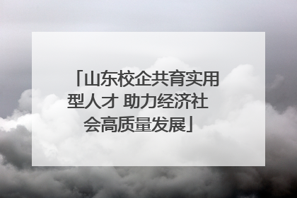 山东校企共育实用型人才 助力经济社会高质量发展