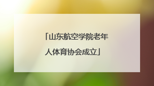 山东航空学院老年人体育协会成立
