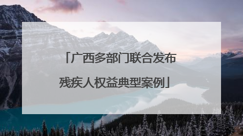 广西多部门联合发布残疾人权益典型案例