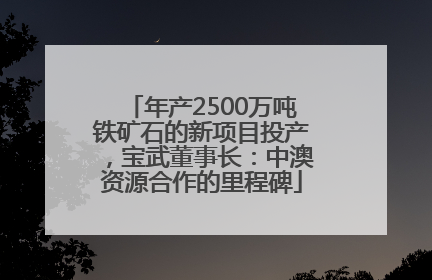 年产2500万吨铁矿石的新项目投产，宝武董事长：中澳资源合作的里程碑