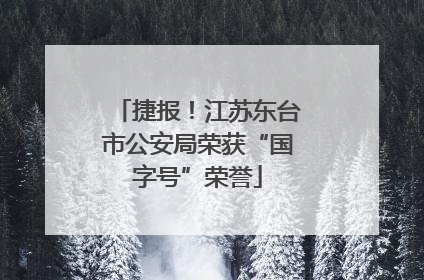 捷报！江苏东台市公安局荣获“国字号”荣誉