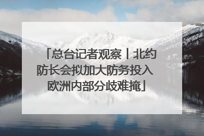 总台记者观察丨北约防长会拟加大防务投入 欧洲内部分歧难掩