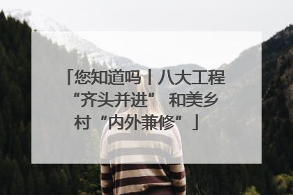 您知道吗丨八大工程“齐头并进” 和美乡村“内外兼修”
