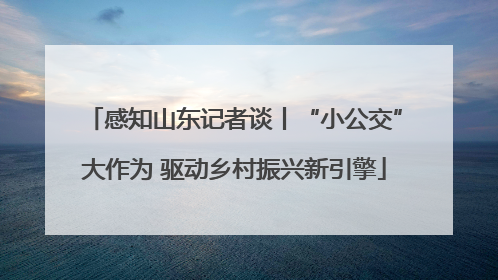 感知山东记者谈丨“小公交”大作为 驱动乡村振兴新引擎