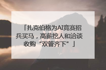 扎克伯格为AI竞赛招兵买马，高薪挖人和洽谈收购“双管齐下”