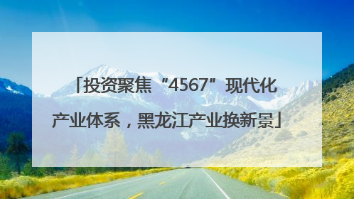 投资聚焦“4567”现代化产业体系，黑龙江产业换新景