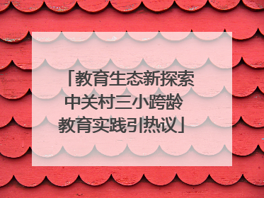 教育生态新探索 中关村三小跨龄教育实践引热议