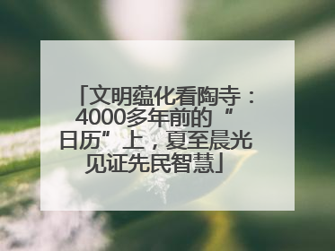 文明蕴化看陶寺：4000多年前的“日历”上，夏至晨光见证先民智慧