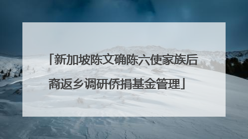新加坡陈文确陈六使家族后裔返乡调研侨捐基金管理