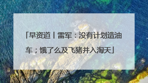 早资道丨雷军：没有计划造油车；饿了么及飞猪并入淘天