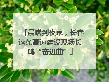 晨曦到夜幕，长春这条高速建设现场长鸣“奋进曲”