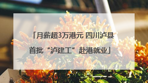 月薪超3万港元 四川泸县首批“泸建工”赴港就业