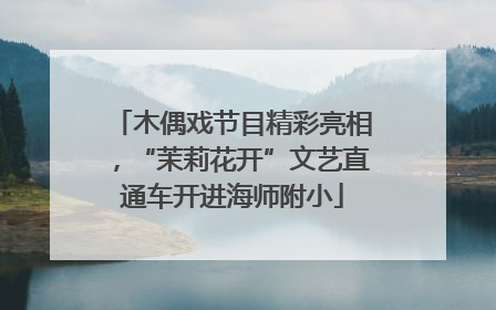 木偶戏节目精彩亮相，“茉莉花开”文艺直通车开进海师附小