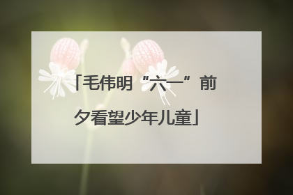 毛伟明“六一”前夕看望少年儿童