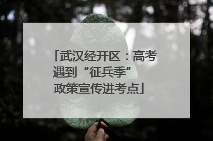武汉经开区：高考遇到“征兵季”  政策宣传进考点