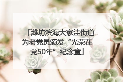 潍坊滨海大家洼街道为老党员颁发“光荣在党50年”纪念章