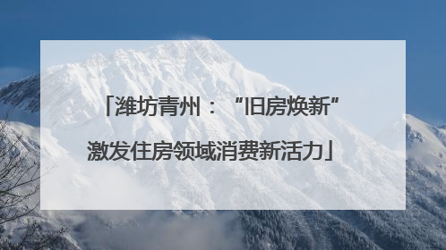 潍坊青州：“旧房焕新”激发住房领域消费新活力