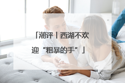 潮评丨西湖不欢迎“粗暴的手”
