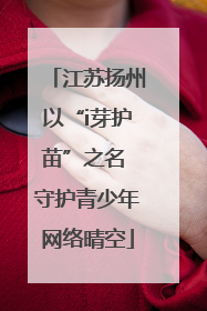江苏扬州以“i芽护苗”之名 守护青少年网络晴空