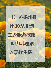江苏扬州推出10条非遗主题旅游线路 助力非遗融入现代生活