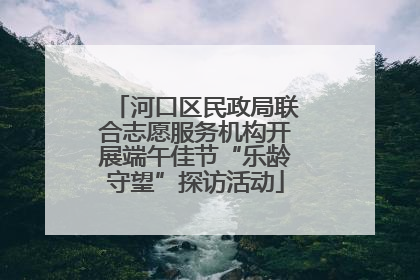 河口区民政局联合志愿服务机构开展端午佳节“乐龄守望”探访活动