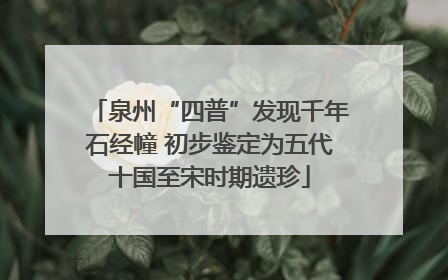 泉州“四普”发现千年石经幢 初步鉴定为五代十国至宋时期遗珍