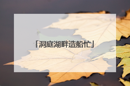 洞庭湖畔造船忙