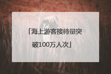 海上游客接待量突破100万人次