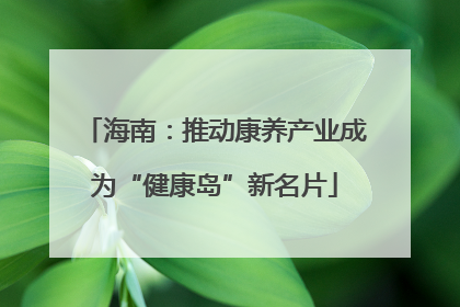 海南：推动康养产业成为“健康岛”新名片