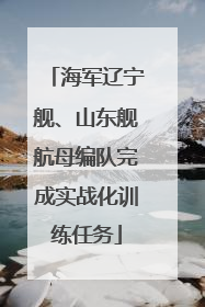 海军辽宁舰、山东舰航母编队完成实战化训练任务